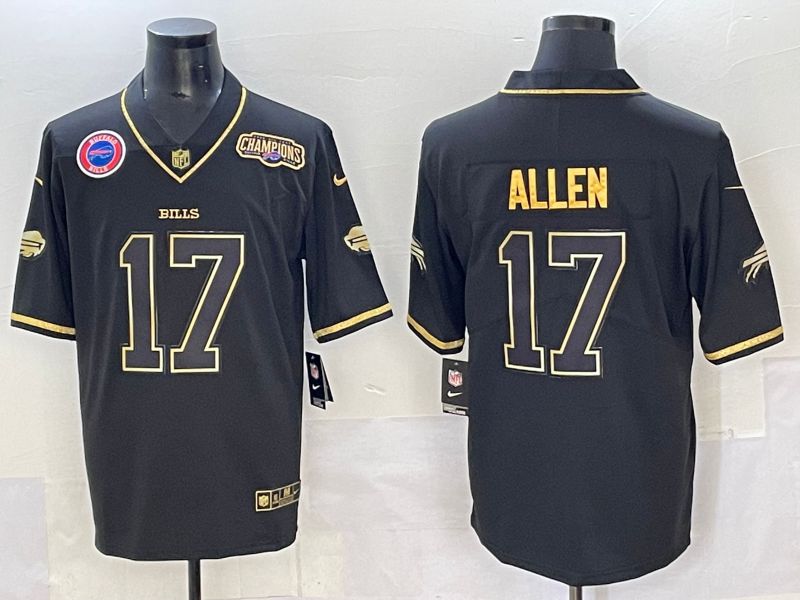 Men 2025 Buffalo Bills #17 Allen Black Gold Nike Limited NFL Jersey style 7222->milwaukee brewers->MLB Jersey